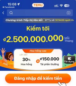 Cách kiếm tiền với Temu