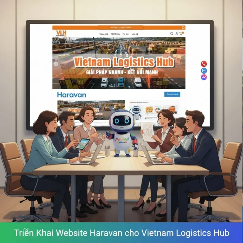 thiet ke website van tai logictic voi haravan